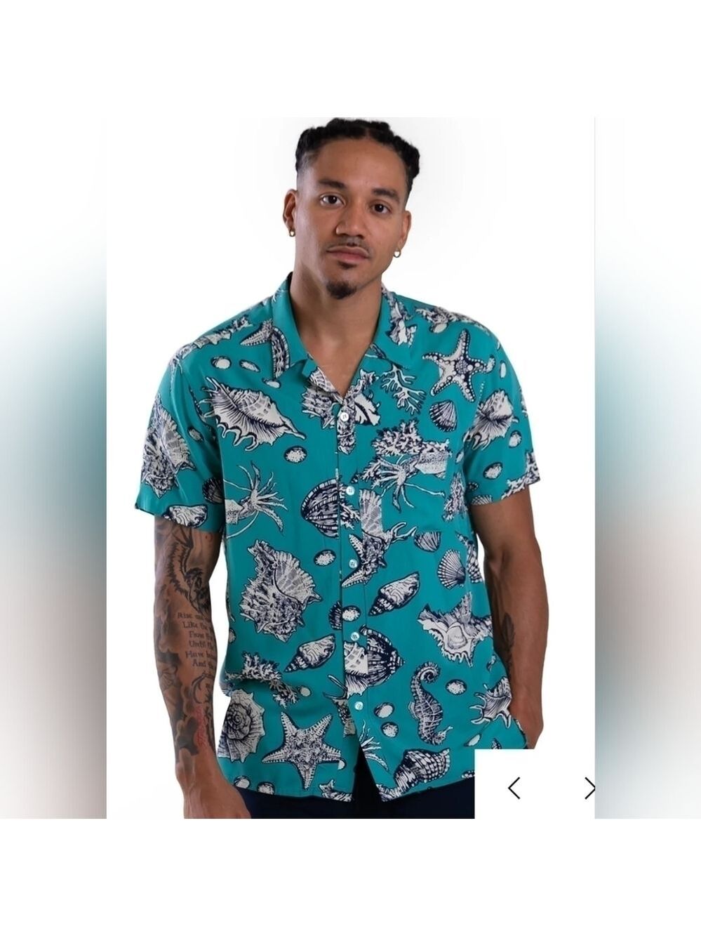 Original Use Button Up Shirt Men’s Medium M Shells Starfish Ocean Short Sleeves